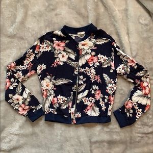 Navy Blue Floral Jacket